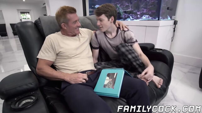 Gay Xnxx - Older stepdad seduces young stepson and fills butt with cum twink
